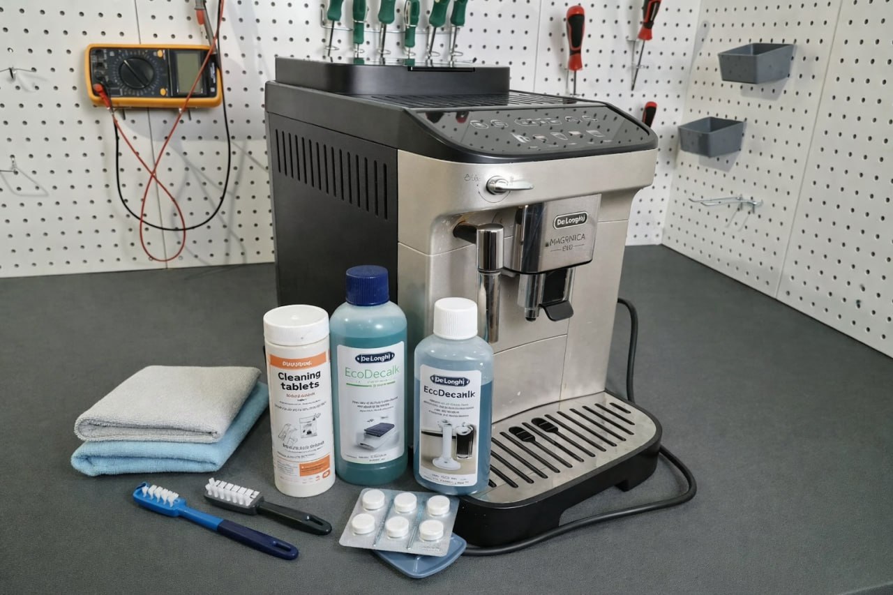 Чистка DeLonghi ECAM290.31.SB ремонт ecam290.31.sb delonghi чистка кофемашины